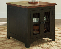 Leasing Furniture - Ashley Furniture - Valebeck End Table - Rectangular End Table / Black/Brown - T468-3