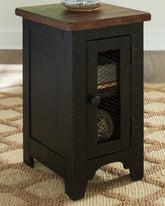 Leasing Furniture - Ashley Furniture - Valebeck Chairside End Table - Chair Side End Table / Black/Brown - T468-7