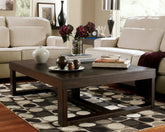 Leasing Furniture - Ashley Furniture - Watson Coffee Table - Rectangular Cocktail Table / Dark Brown - T481-1