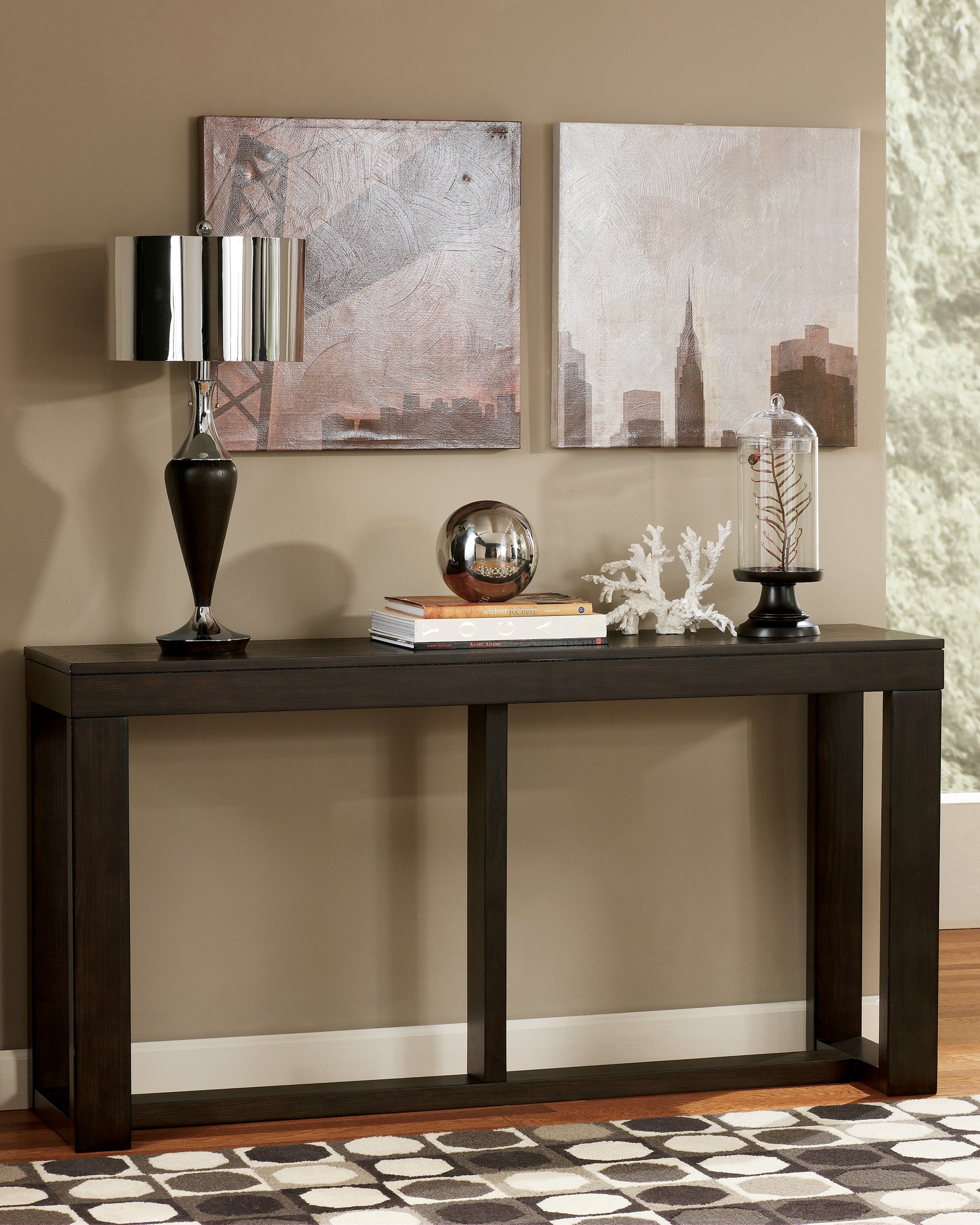 Leasing Furniture - Ashley Furniture - Watson Sofa/Console Table - Sofa Table / Dark Brown - T481-4