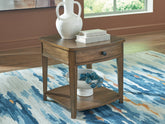 Leasing Furniture - Ashley Furniture - Burkbyer End Table - Rectangular End Table / Brown - T513-3