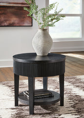 Leasing Furniture - Ashley Furniture - Marstream End Table - Round End Table / Black - T551-6