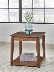 Leasing Furniture - Ashley Furniture - Trenmour End Table - Square End Table / Medium Brown - T596-2