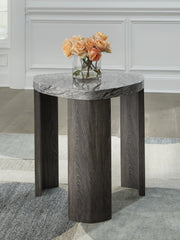 Leasing Furniture - Ashley Furniture - Surmour End Table - Triangle End Table / Gray/Brown - T600-6