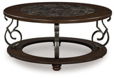 Leasing Furniture - Ashley Furniture - Frallyn Coffee Table - Round Cocktail Table / Dark Brown - T623-8
