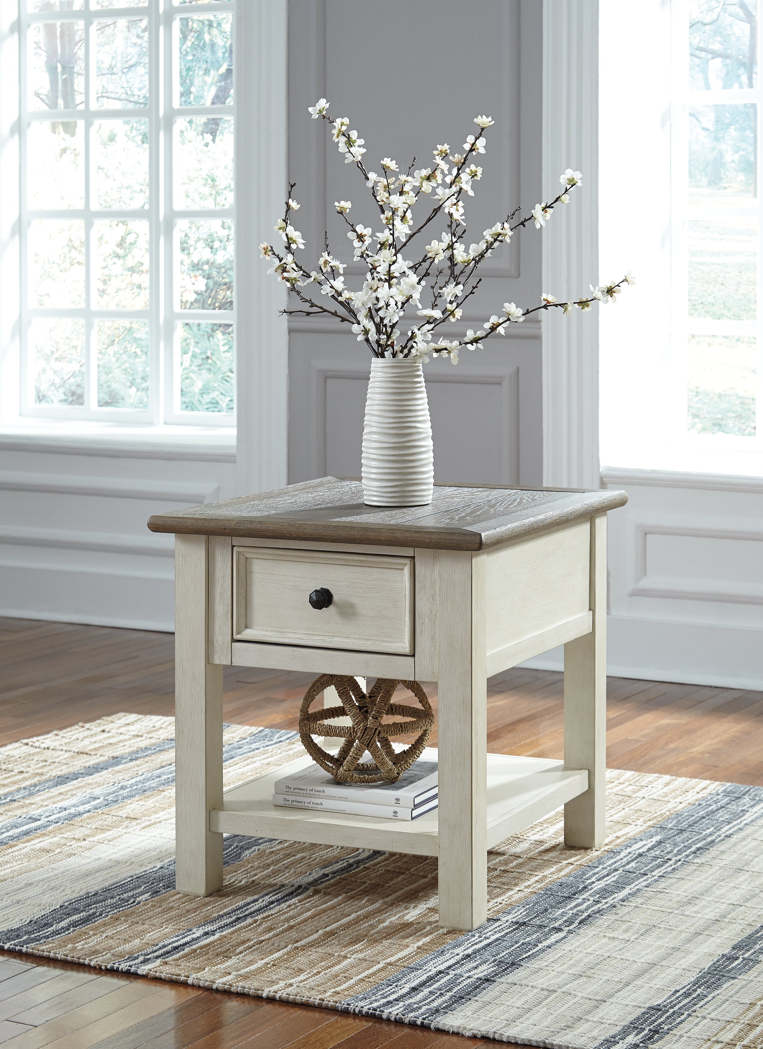 Leasing Furniture - Ashley Furniture - Bolanburg End Table - Rectangular End Table / Two-tone - T637-3