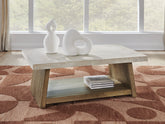 Leasing Furniture - Ashley Furniture - Brendalhouse Coffee Table - Rectangular Cocktail Table / Light Brown - T642-1