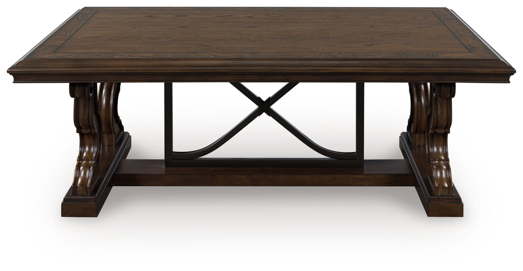 Leasing Furniture - Ashley Furniture - Maylee Coffee Table - Rectangular Cocktail Table / Dark Brown - T647-1