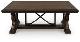 Leasing Furniture - Ashley Furniture - Maylee Coffee Table - Rectangular Cocktail Table / Dark Brown - T647-1