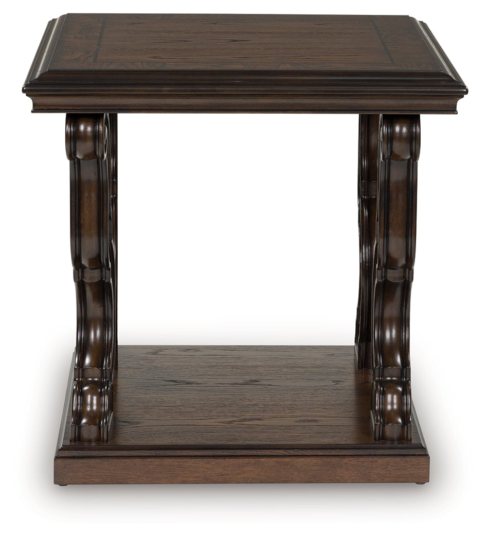 Leasing Furniture - Ashley Furniture - Maylee End Table - Square End Table / Dark Brown - T647-2