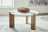 Leasing Furniture - Ashley Furniture - Isanti Coffee Table - Rectangular Cocktail Table / Light Brown/White - T662-1