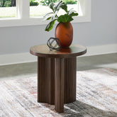 Leasing Furniture - Ashley Furniture - Korestone End Table - Rectangular End Table / Dark Brown - T438-3
