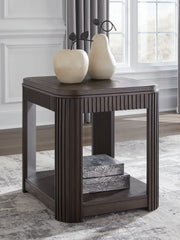 Leasing Furniture - Ashley Furniture - Carlibrie End Table - Rectangular End Table / Warm Brown - T700-3