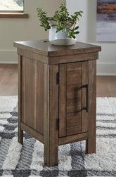 Leasing Furniture - Ashley Furniture - Moriville Chairside End Table - Chair Side End Table / Grayish Brown - T731-7