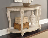 Leasing Furniture - Ashley Furniture - Realyn Sofa Table - Sofa Table / White/Brown - T743-4