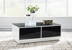 Leasing Furniture - Ashley Furniture - Gardoni Coffee Table - Rectangular Cocktail Table / White/Black - T756-1