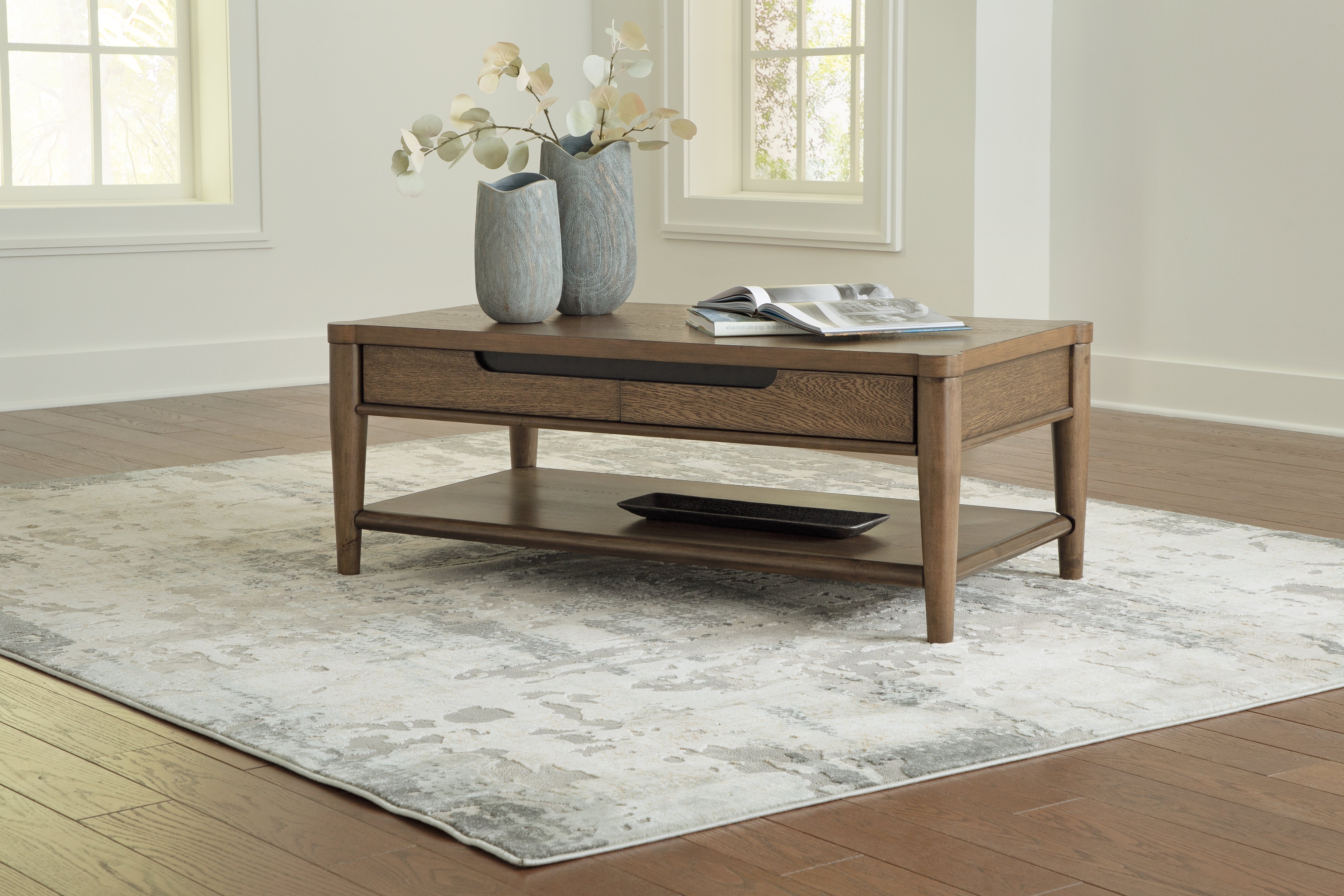 Leasing Furniture - Ashley Furniture - Roanhowe Coffee Table - Rectangular Cocktail Table / Brown - T769-1