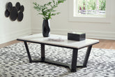 Leasing Furniture - Ashley Furniture - Fostead Coffee Table - Rectangular Cocktail Table / White/Espresso - T770-1