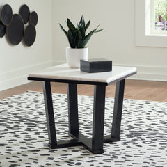 Leasing Furniture - Ashley Furniture - Fostead End Table - Square End Table / White/Espresso - T770-2