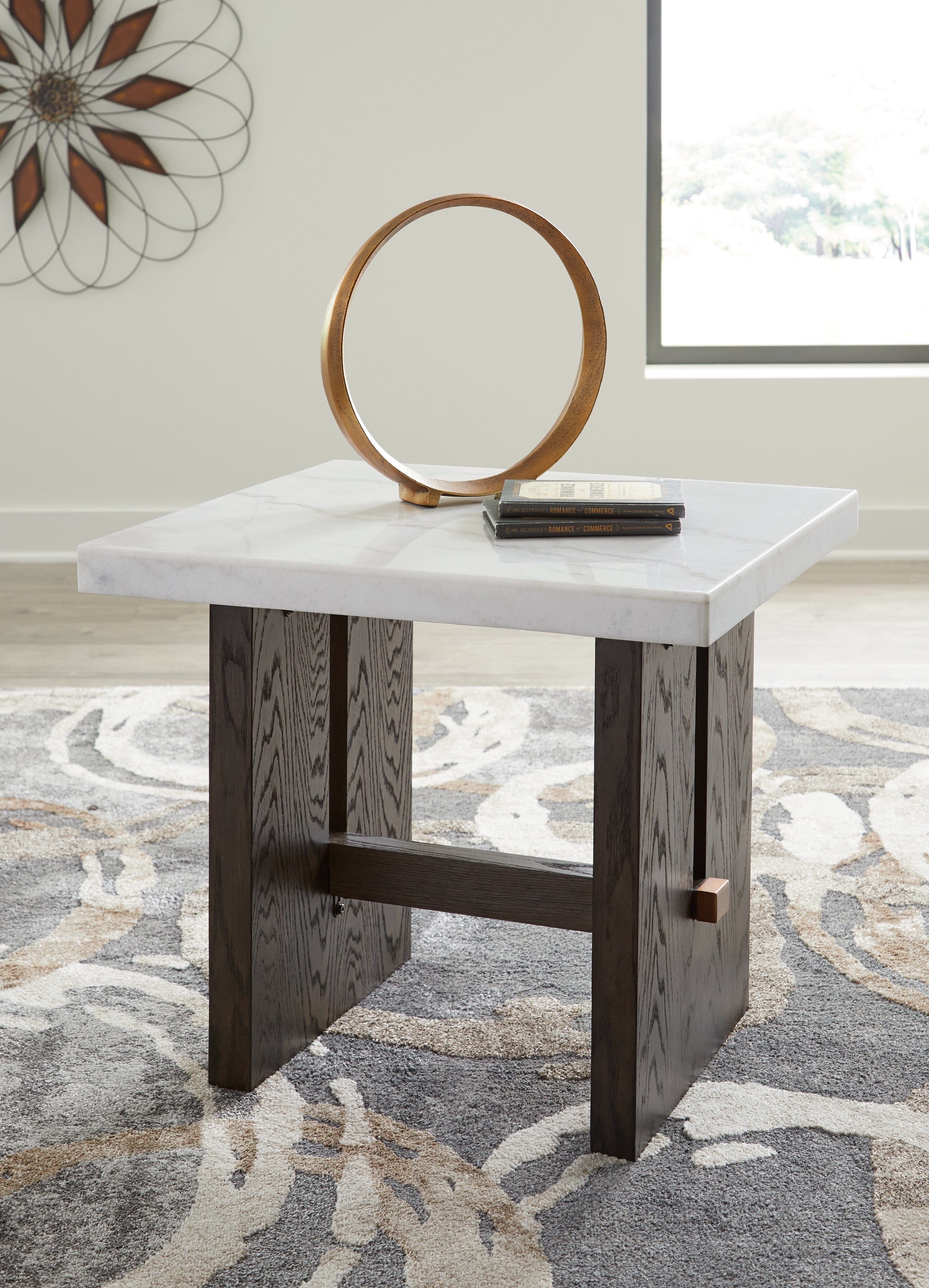 Leasing Furniture - Ashley Furniture - Burkhaus End Table - Rectangular End Table / White/Dark Brown - T779-3