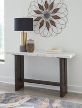Leasing Furniture - Ashley Furniture - Burkhaus Sofa Table - Sofa Table / White/Dark Brown - T779-4