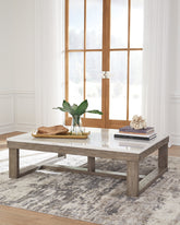 Leasing Furniture - Ashley Furniture - Loyaska Coffee Table - Rectangular Cocktail Table / Brown/Ivory - T789-1