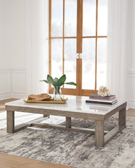 Leasing Furniture - Ashley Furniture - Loyaska Coffee Table - Rectangular Cocktail Table / Brown/Ivory - T789-1