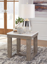 Leasing Furniture - Ashley Furniture - Loyaska End Table - Rectangular End Table / Grayish Brown/White - T854-3