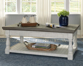 Leasing Furniture - Ashley Furniture - Havalance Lift-Top Coffee Table - Lift Top Cocktail Table / White/Gray - T994-20