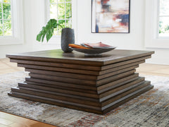 Leasing Furniture - Ashley Furniture - Hannodream Coffee Table - Square Cocktail Table / Warm Brown - T821-8