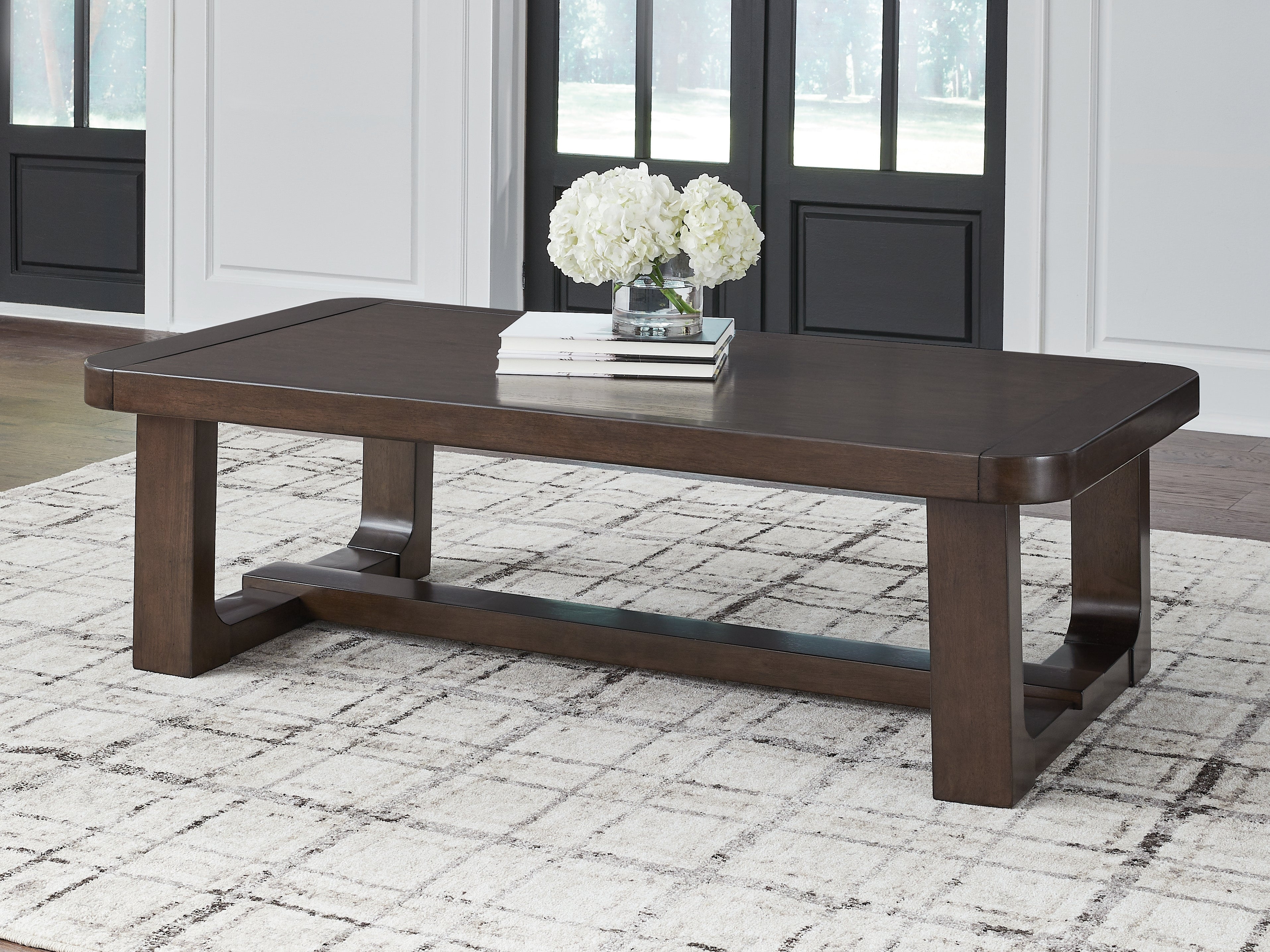Leasing Furniture - Ashley Furniture - Breckington Coffee Table - Rectangular Cocktail Table / Dark Brown - T856-1
