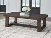 Leasing Furniture - Ashley Furniture - Breckington Coffee Table - Rectangular Cocktail Table / Dark Brown - T856-1