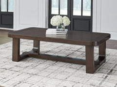 Leasing Furniture - Ashley Furniture - Breckington Coffee Table - Rectangular Cocktail Table / Dark Brown - T856-1