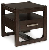 Leasing Furniture - Ashley Furniture - Breckington End Table - Rectangular End Table / Dark Brown - T656-3