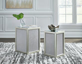 Leasing Furniture - Ashley Furniture - Traleena Nesting End Table (Set of 2) - Nesting End Tables (Set of 2) / Silver Finish - T957-16