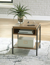 Leasing Furniture - Ashley Furniture - Fridley End Table - Rectangular End Table / Brown/Black - T964-3