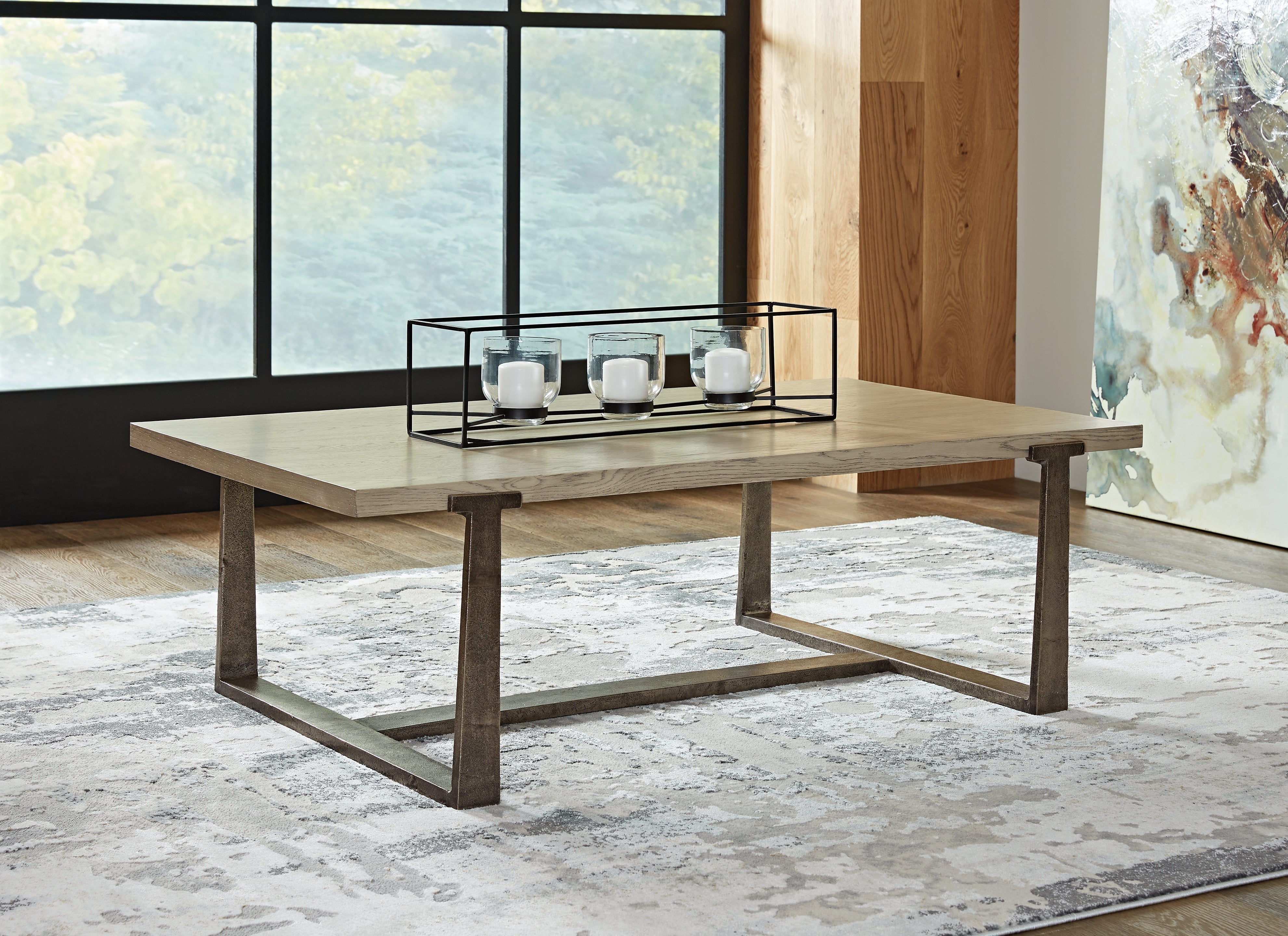 Leasing Furniture - Ashley Furniture - Dalenville Coffee Table - Rectangular Cocktail Table / Gray - T965-1