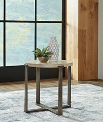 Leasing Furniture - Ashley Furniture - Dalenville End Table - Round End Table / Gray - T965-6
