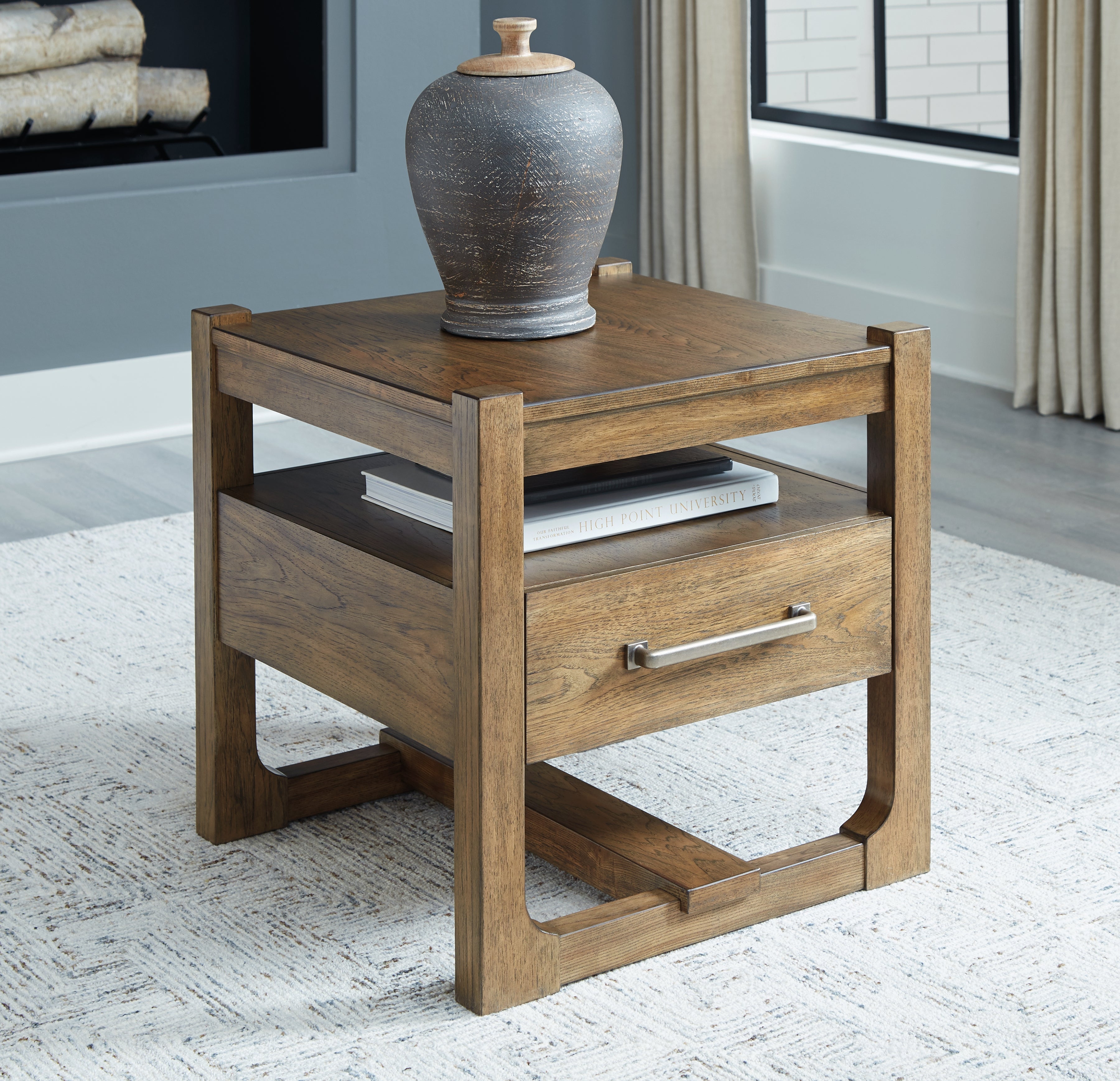 Leasing Furniture - Ashley Furniture - Cabalynn End Table - Square End Table / Light Brown - T974-2