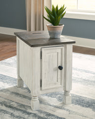 Leasing Furniture - Ashley Furniture - Havalance Chairside End Table - Chair Side End Table / White/Gray - T994-7