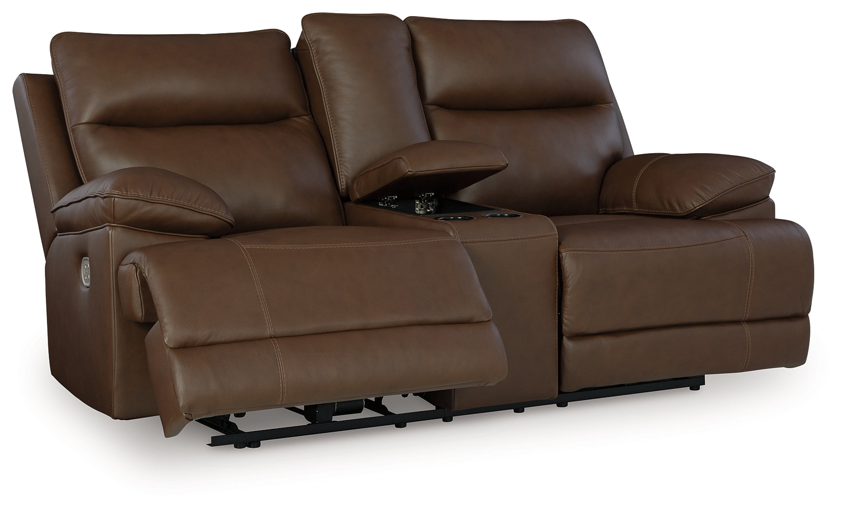 Leasing Furniture - Ashley Furniture - VonRyan Living Room - PWR REC Loveseat/CON/ADJ HDRST / Tobacco - U1040018