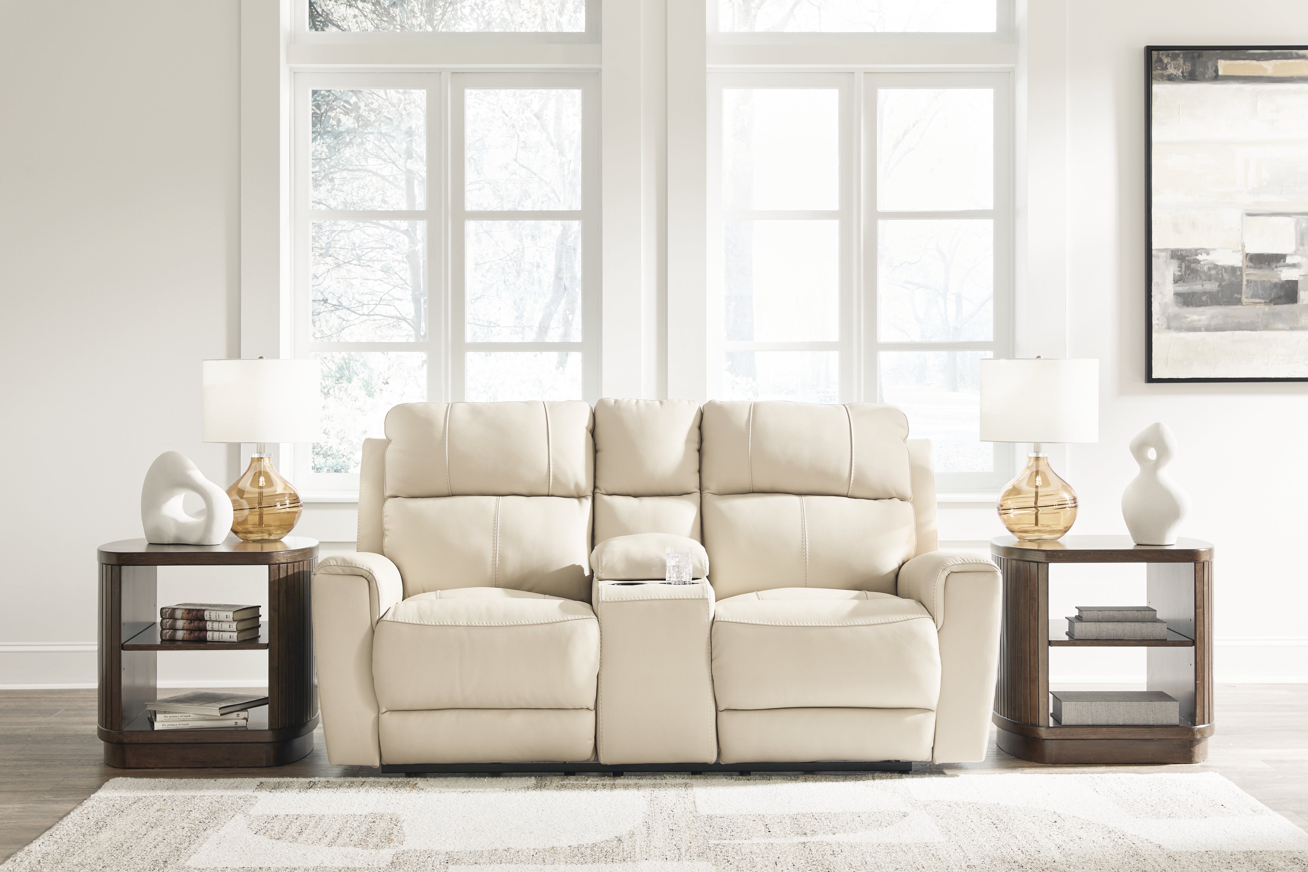 Leasing Furniture - Ashley Furniture - Dahlmoore Living Room - Reclining Power Sofa / Almond - U1320087