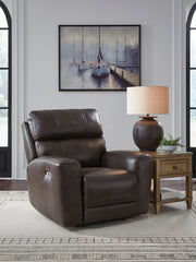 Leasing Furniture - Ashley Furniture - Crossplex Living Room - PWR REC Loveseat/CON/ADJ HDRST / Smoke - PCU6450618