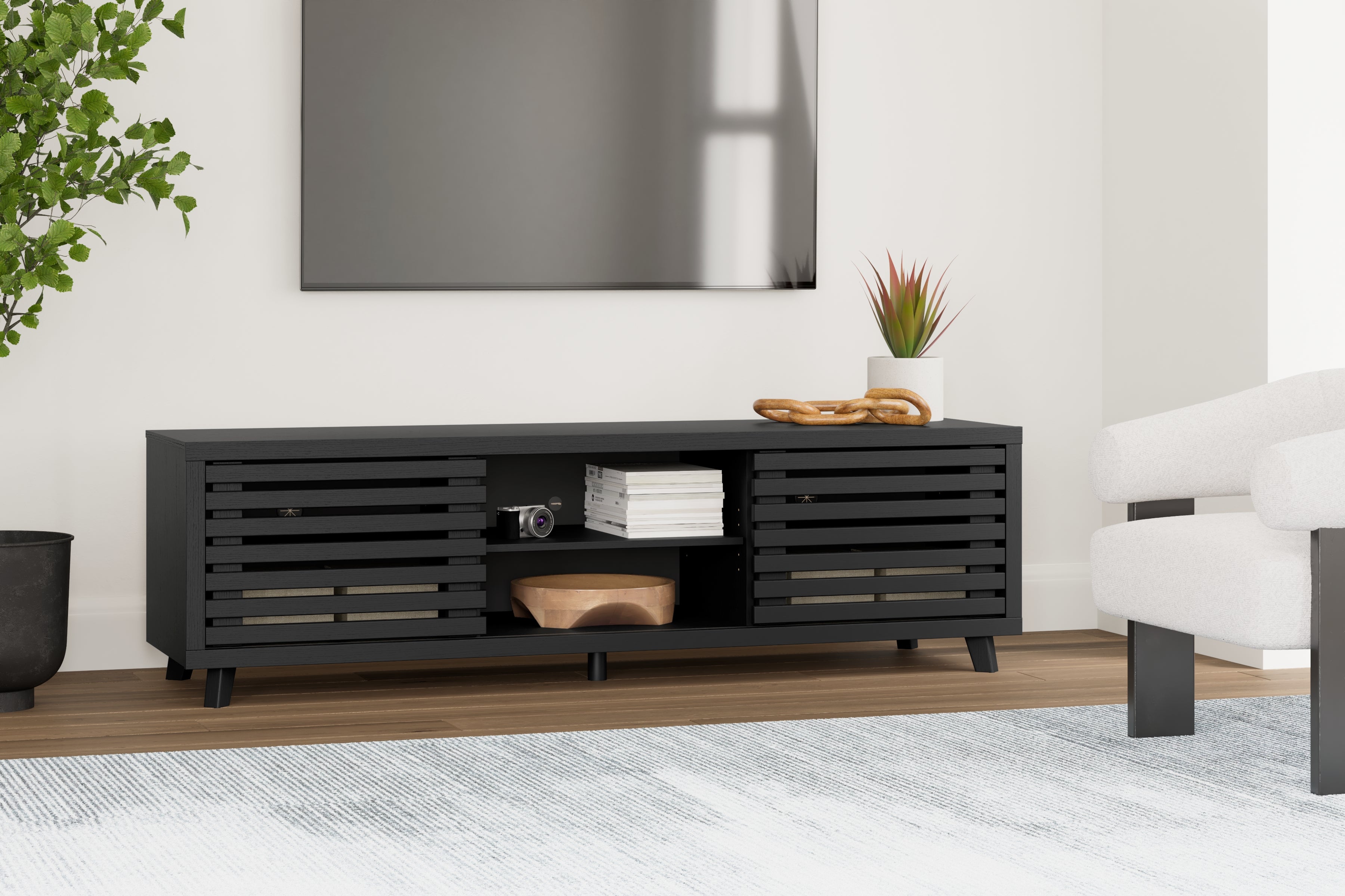 Leasing Furniture - Ashley Furniture - Danziar TV Stand - 72" / Black - W1013-68
