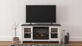 Leasing Furniture - Ashley Furniture - Dorrinson 60" TV Stand with Electric Fireplace - 60" TV Stand with Electric Fireplace / Two-tone - W287W3