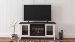 Leasing Furniture - Ashley Furniture - Dorrinson 60" TV Stand with Electric Fireplace - 60" TV Stand with Electric Fireplace / Two-tone - W287W3