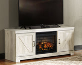 Leasing Furniture - Ashley Furniture - Bellaby 63" TV Stand with Electric Fireplace - 63" TV Stand with Electric Fireplace / Whitewash - W331W9