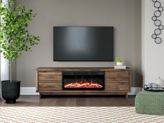 Leasing Furniture - Ashley Furniture - Zadilyn 72" TV Stand with Electric Fireplace - 72" TV Stand with Electric Fireplace / Brown - W3367W1