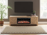 Leasing Furniture - Ashley Furniture - Cayboni 71" TV Stand with Electric Fireplace - 71" TV Stand with Electric Fireplace / Tan - W3787W1