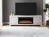 Leasing Furniture - Ashley Furniture - Cayboni 71" TV Stand with Electric Fireplace - 71" TV Stand with Electric Fireplace / Whitewash - W3788W1